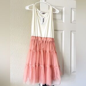 Tank dress with tulle skirt